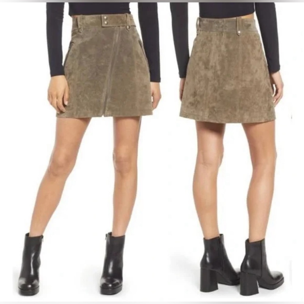 BLANKNYC Zip Suede‎ 100% Leather Miniskirt, NWOT